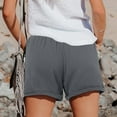 thumbnail image 4 of Olyvenn Women Comfy Drawstring Casual Shorts with Pocketed Elastic Waist Trendy Summer Loose Lounge Beach Shorts Gray XL, 4 of 8