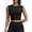 Black, variant on Women Twist Back Workout Tank Top with Built in Bra Sleeveless Pilates Yoga Crop Top Athletic Gym Shirt Removable Pads