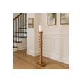 thumbnail image 4 of Wooden Spiral Floor Candle Holder for Home Decor - Tall Decorative Pillar Candlestick for Living Room Decor or Entryway Accent - Stylish Candle Stick Stand for Centerpiece Table Display - 36", Brown, 4 of 11