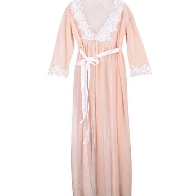 Femmes Robe de Maternité à Manches Courtes Dentelle V-Cou à Manches Longues en Maille Pure Robe