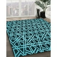 thumbnail image 3 of Ahgly Company Tapis Rond Lavable en Machine Intérieur Transitionnel Vert Sarcelle Profond, 3 Pieds Rond, 3 of 7