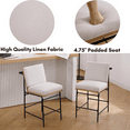 thumbnail image 4 of Guyou Ramsey 26" Counter Height Bar Stools Set of 2 - Upholstered Linen Stools with Metal Frame - Beige - for Kitchen Island, Breakfast Bar, Dining, 4 of 7