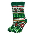 thumbnail image 4 of Fuzzy Babba Women's Holiday Fairisle Trees Slipper Socks, 1-Pack, Size 4-10, 4 of 5