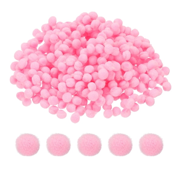 Uxcell 0.2inch Pom Poms for Crafts, 500pcs Small Pompoms for Crafts Mini Puff Balls Bulk High Elasticity Fuzzy Balls for Hats Christmas Art DIY, Light Pink