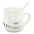 thumbnail image 6 of Pack Of 2 Black White Abstract Cats 3D Tail Coffee Mugs With Lid And Spoon 12oz, 6 of 8