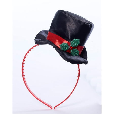 MINI TOP HAT WITH MISTLETOE HEADBAND