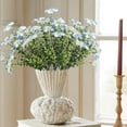 thumbnail image 4 of Artificial Petunia Flowers, 14inch Fake Silk Bouquet with Green Eucalyptus Leaves, Faux Floral Stems for Home Decor, Wedding Centerpieces & Tabletop Display(Blue), 4 of 6
