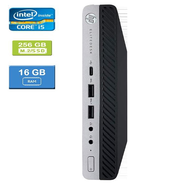 Remis à Neuf : HP 800 G3 MINI Intel Core i5-7500T 2,70 GHz, 16 Go, M.2/256 Go SSD, Win 10 Pro