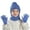 Blue, variant on Kids Scarves and Gloves Sets for Ages 4-10Y Children Kids Boys Girls Winter Hat Touch Screen Gloves Scarf 3pc Set Toddler Double Pompom Cap