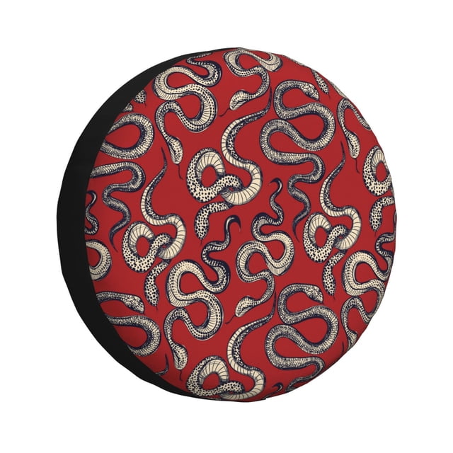 Fotbe Snake Funda de Llanta de Repuesto con Estampado, Engrosada, Ajuste Universal para Jeep, Remolque, RV, SUV, Camión-15 inch