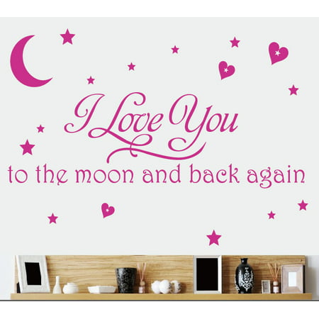 KABOER To The Moon Star Moon English rumor wallpaper =-Living Room Bedroom Bedside Wall Sticker