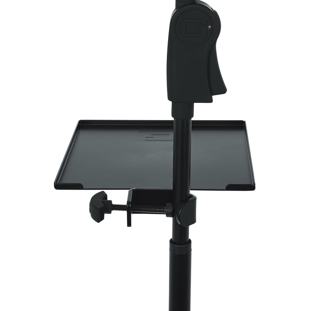 Gator GFW-SHELF0909 Gator Frameworks small microphone stand clamp-on utility shelf, capacity up to 10lbs.