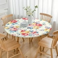 thumbnail image 3 of Pioneer Flower Floral Print Pattern Round Fitted Tablecloth with Elastic Edge,Dining Table Cover Waterproof,Outdoor Round Tablecloth for Camping,Dining,Indoor and Outdoor, 3 of 7