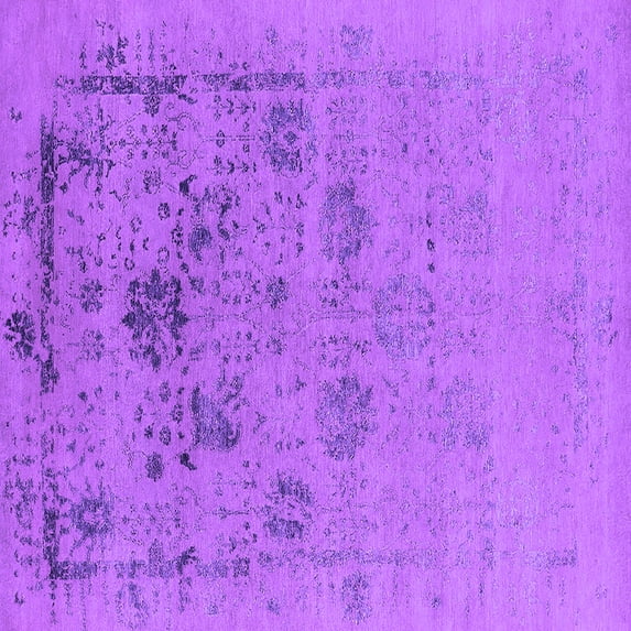 Ahgly Company Indoor Square Oriental Purple Industrial Area Rugs, 8' Square