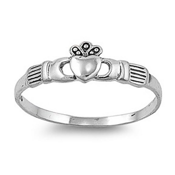 Sterling Silver Claddagh Ring 7mm ( Size 2 to 9)