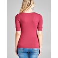 thumbnail image 2 of Emmalise Womens Slim Athletic Fit Vneck Tshirt Half Sleeves Top, 2 of 3
