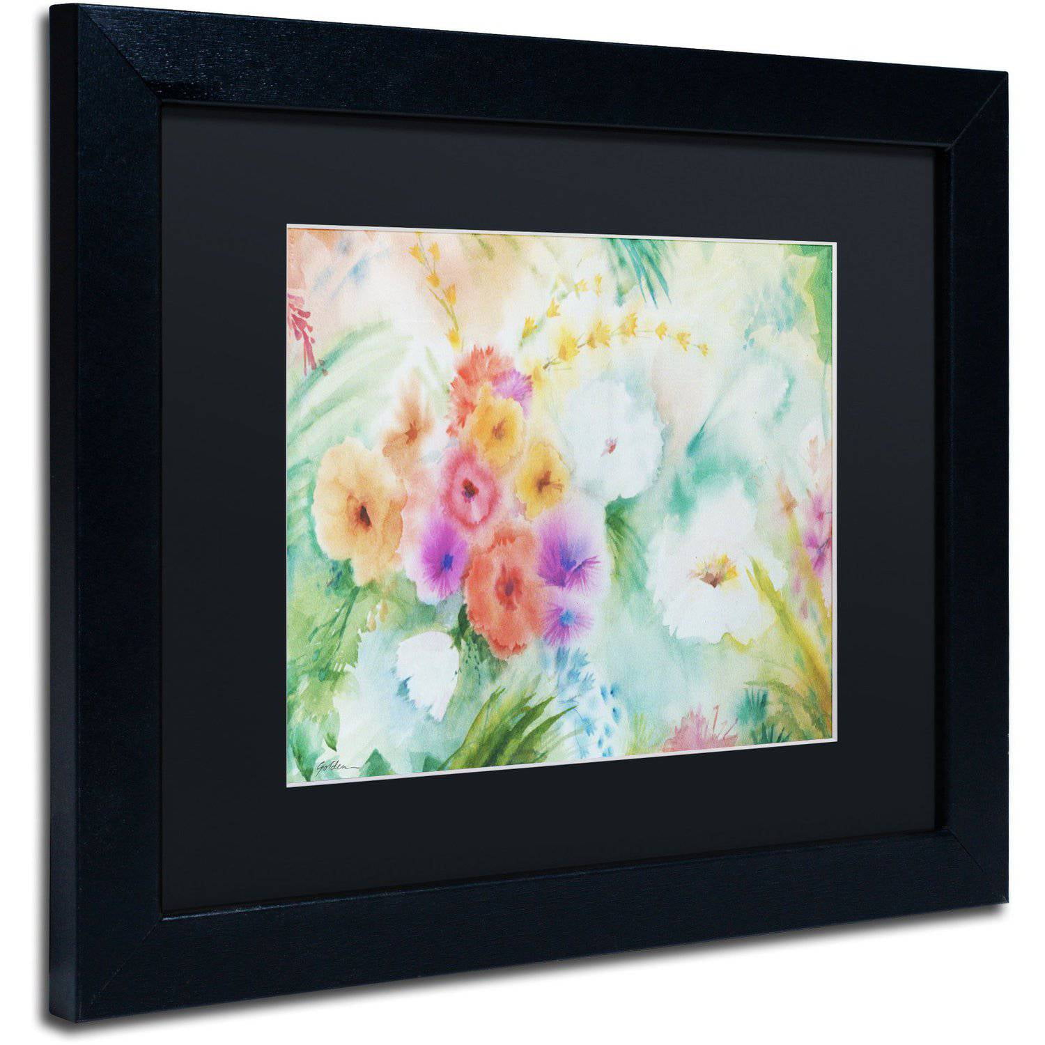 Trademark Fine Art "Napa Garden" Canvas Art by Sheila Golden Black Matte, Black Frame