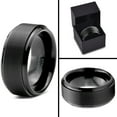 thumbnail image 5 of Charming Jewelers Tungsten Wedding Band Ring 10mm for Men Women Comfort Fit Black Step Beveled Edge Polished Brushed Lifetime Guarantee Size 5.5, 5 of 5