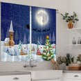 thumbnail image 2 of CUH Christmas Modern Topper Kitchen Curtains Semi Sheer Bedroom Decor Drapes Santa Tiers Cafe Short Panel Style-6 W:35"x H:39"*2 Panels, 2 of 6