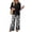 Black, variant on Outfits for Women 2 Piece Sets 3/4 Length Sleeve Tops and Wide Leg Pants Lounge Sets Airport Beach Vacation Clothes