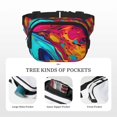 thumbnail image 5 of Kdxio Colorful Abstract Swirls Crossbody Double Layer Waist Bag Belt Bag for Unisex Fanny Pack Fashion Waist Packs for Hiking Running Shopping Traveling, 5 of 9