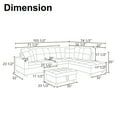 thumbnail image 5 of Aukfa 103" Sectional Sofa with Storage Ottoman, L Shape Couch for Living Room, Right Facing Chaise, Linen, Gray, 5 of 11