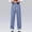 Blue, variant on Women's Jeans Wide Leg Drawstring Plus Size Casual High Waisted Wide Drawstring Leg Elastic Waist Walking Pocket Jeans