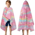 thumbnail image 3 of Pink Tie Dye Pattern Hooded Bath Towel，50"x30" for Ages 3 To 12 Kids, Quick Dry Lightweight Soft Microfiber Hood Beach Towel Cover Up for Kids, 3 of 7