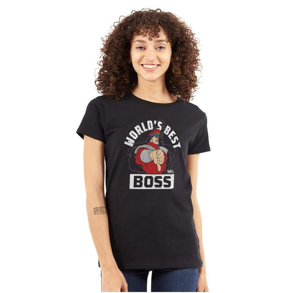 Street Fighter World's Best Boss Women's T Shirt Ladies Tee Brisco Brands S