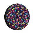 thumbnail image 1 of Balery Skull rainbow color mushroom Cubiertas para Neumáticos - Protector Resistente para Neumáticos de Camioneta, SUV, Remolque, Camper y RV-17 inch, 1 of 6