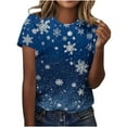 thumbnail image 3 of Craaazy Women's Shirts Christmas Printed Crew Neck Short Sleeved Top Gifts, 3 of 5