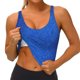 thumbnail image 3 of Balery Blue Glitter Sujetadores deportivos con espalda cruzada para mujer, acolchados, sin costuras, de alto impacto, ideales para yoga, gimnasio, entrenamiento y fitness.-, 3 of 8