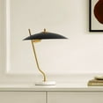 thumbnail image 3 of SAFAVIEH Studio 16 in. Modern Brass Gold Metal Table Lamp with Black Shade, 3 of 5