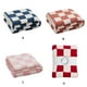 thumbnail image 4 of Yuarrent Manta de punto a cuadros vintage, suave y cómoda, para un ambiente acogedor, fácil cuidado y limpieza Juegos de cama rosa, 4 of 6