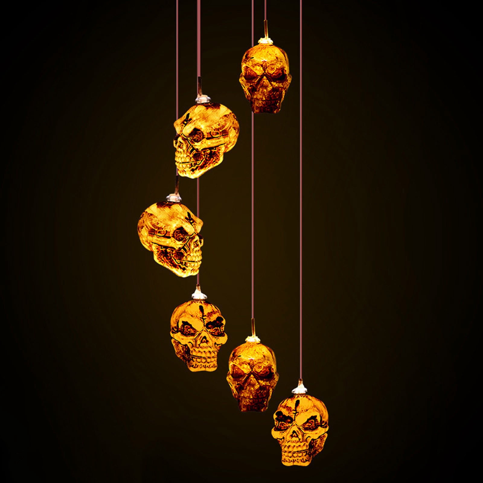 Solar Skull Wind Chime Light - Outdoor LED Skull Lamp, Waterproof Gothic Decor for Yard, Garden, Haunted House Parties, Gifts for Grandma, Mom, Birthdays