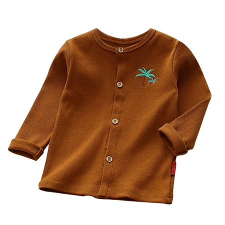 

koaiezne Child Toddler Kids Baby Boys Girls Long Sleeve Cartoon Embroidery Knitted Sweater Cardigan Coat Jacket Outer Outfits Clothes Kids Dress Coat Boys Light Weight Coat