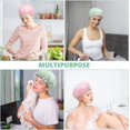 thumbnail image 5 of (2 colores) Gorro de ducha impermeable, 2 piezas Gorro de baño elástico impermeable reutilizable de doble capa, para mujeres y niñas Ducha Spa Salón, 5 of 5