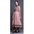 thumbnail image 3 of Bimba Light Pink Salmon4 Damask Anarkali Dress Mandarin Collar Sleeveless Kurtis for Women Print Maxi Dress X-Small, 3 of 6