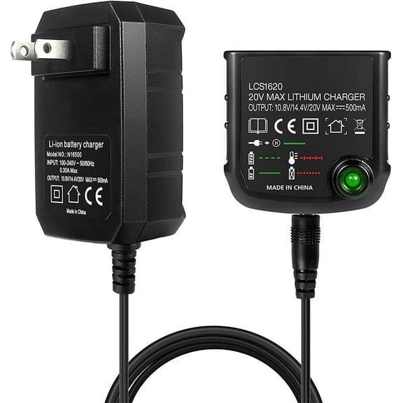 NOGIS LCS1620 Lithium Battery Fast Charger for Black Decker 16V 20V Lithium Ion Battery LBXR20 LBXR20-OPE LB20 LBX20 LBX4020 LB2X4020 LBXR2020-OPE LBXR16