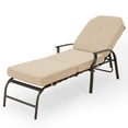 thumbnail image 2 of YODOLLA Adjustable Patio Lounge Chair with Thick Cushion Outdoor Chaise Lounge Recliner, Beige, 2 of 6