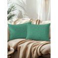 thumbnail image 2 of Outdoor Pillows Waterproof, Forest Green Bedding Throw Pillows with Insert for Couch Sofa Bed, Rustic Farmhouse Solid Color 12x20 Inch Pillowcases Decorative Camping Patio Pillow Set of 2, 2 of 8