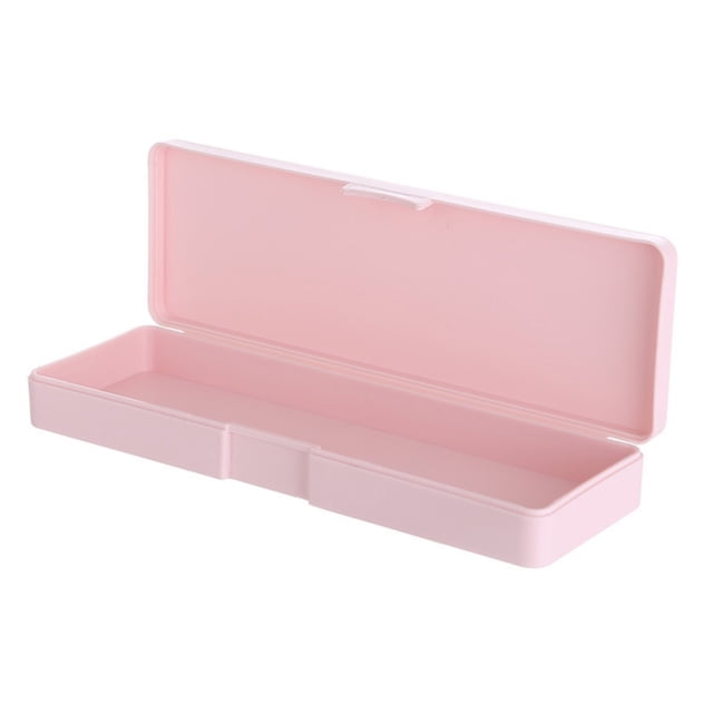 Clearance! Pencil Box Plastic Pencil Box Pencil Box Hard Pencil Case Crayon Box with Snap Tight Lid Plastic Pencil Boxes Stackable Design Supplies Storage Organizer Box One Size Pink