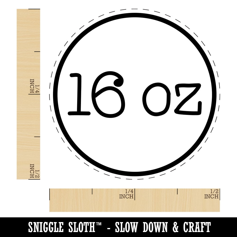 16 oz Ounce Weight Label Self-Inking Rubber Stamp Ink Stamper - Fuchsia Ink - Mini 1/2 Inch
