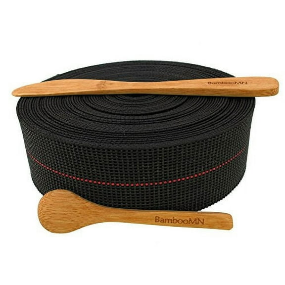 BambooMN Two-Inch Latex Elasbelt Webbing for Chair Repair - 40' Roll Black