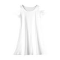 thumbnail image 5 of XADYUY Girls Dresses Size 10-12 Casual A-Line Sleeveless T-Shirt Dress for School Solid Color Holiday Crew Neck Swing kids sundresses girls 4-16,White 9-10 Years, 5 of 6