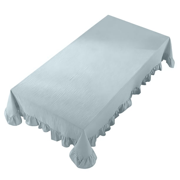 Mantel con volantes de color liso, rectangular, cuadrado, para mesa de comedor, para decoración de cocina, comedor y patio.