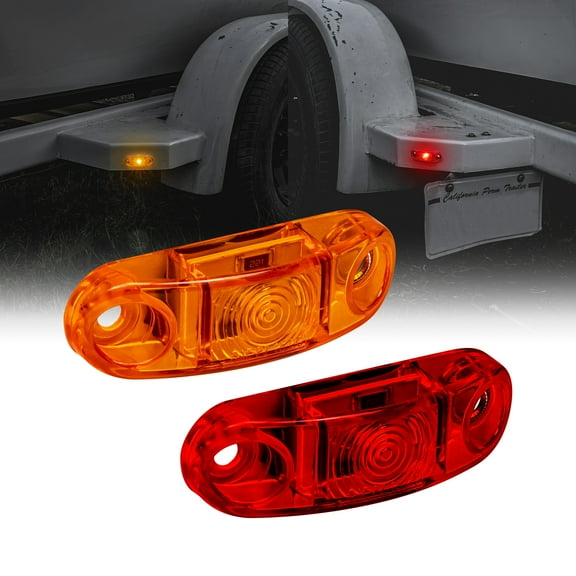 2pc 2.5" Amber Red LED Side Marker Light for Trailers DOT FMVSS 108 SAE P2Â 