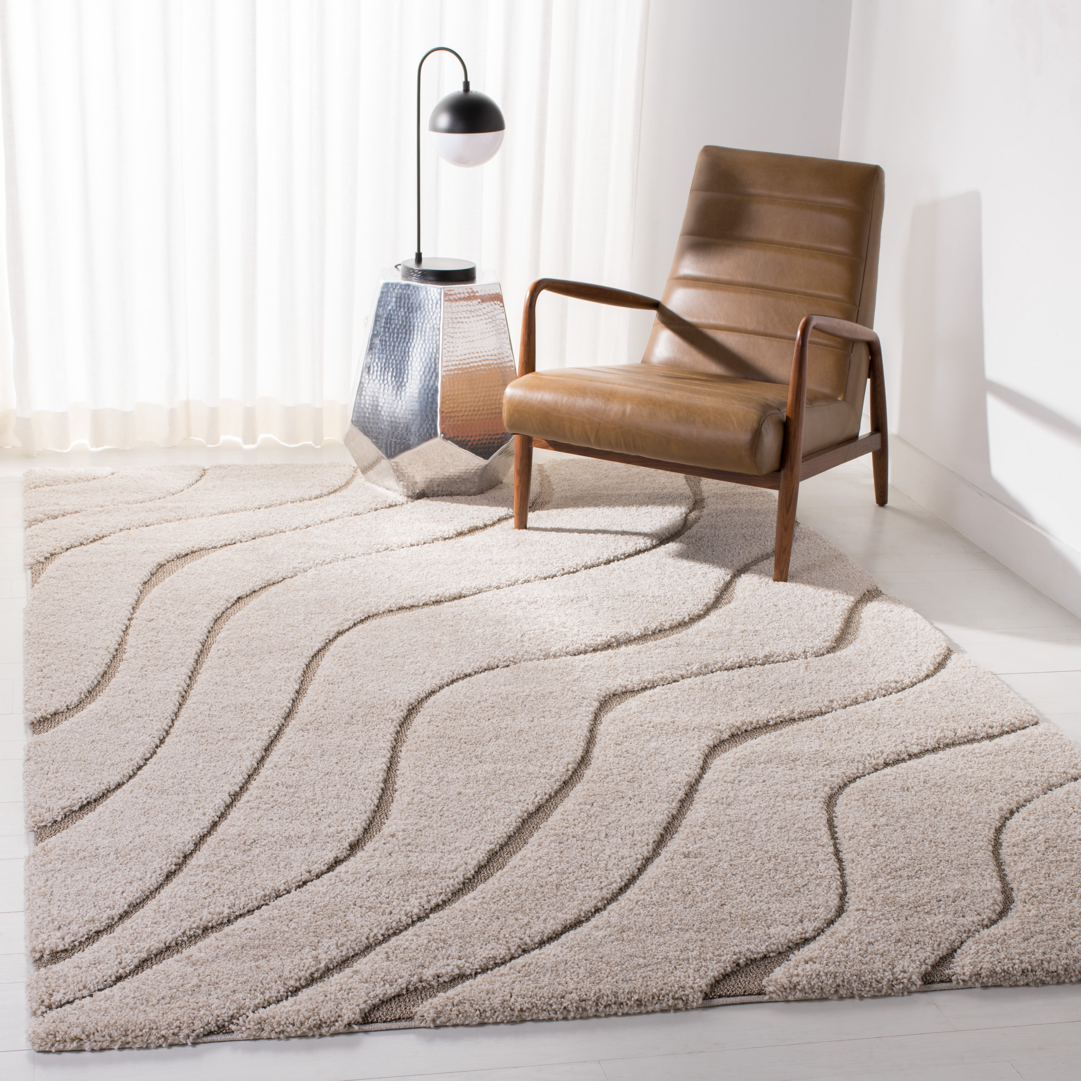 Safavieh Florida Tabitha Geometric Shag Area Rug, Cream/Beige, 6' x 8'
