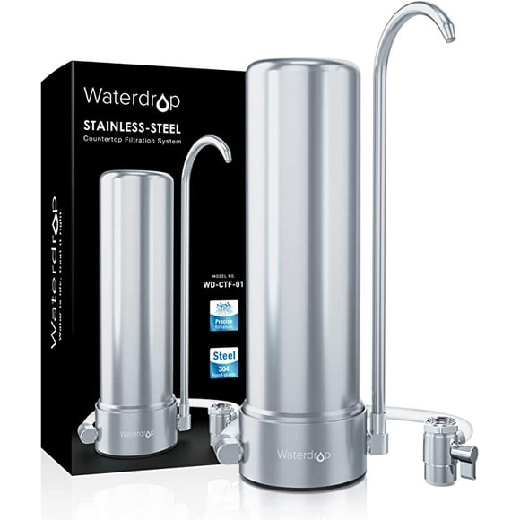 Waterdrop Countertop Filter System, 5-Stage Stainless Steel Countertop Filter