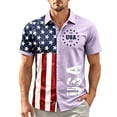 thumbnail image 4 of Homeyce 250th Anniversary USA Shirt for Men 4th Of July American Flag Printed Hawaiian Shirts Short Sleeve Button Down Patriotic Tee for Memorial Day Independence Day Hawaiian Shirt,Purple M, 4 of 4